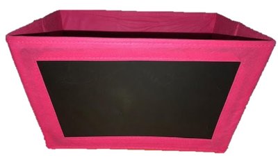 Opbergbox met krijtbord klein roze