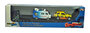 Truck met trailer en 2 autos_